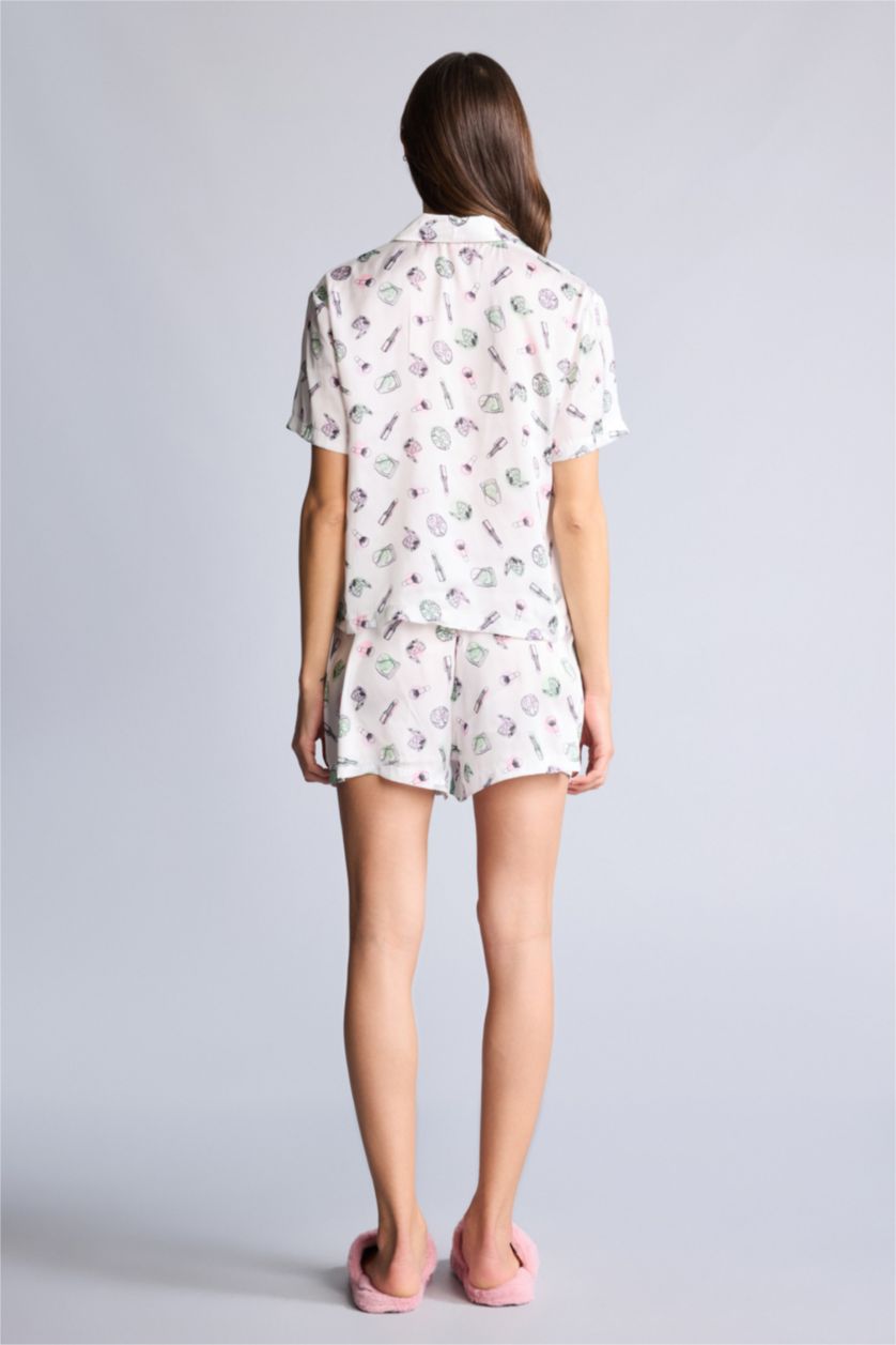 نساء بيج فاتح سيت بجامة قصة عادية - قطعتين