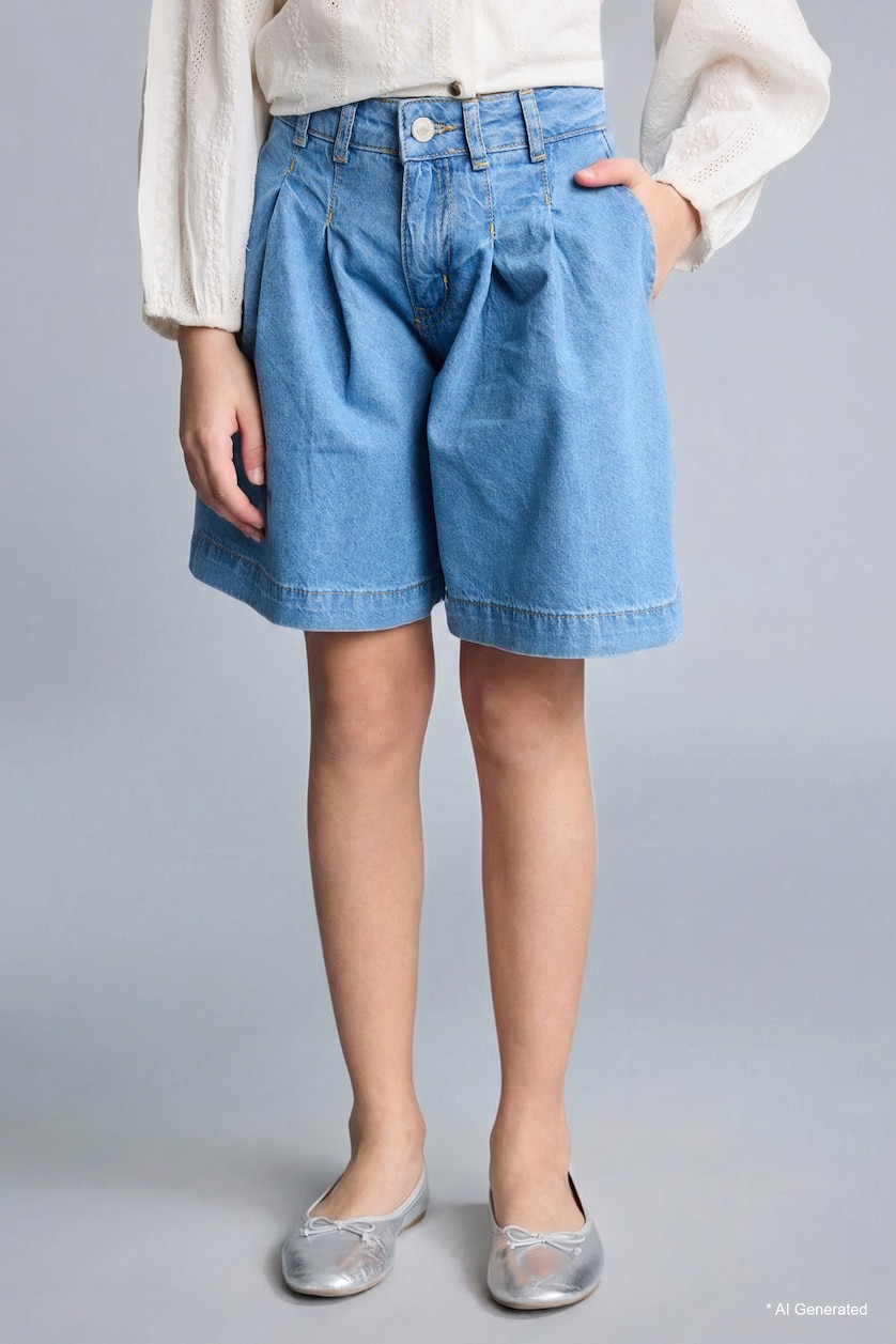 Girls & Teens Blue Girl Denim Shorts