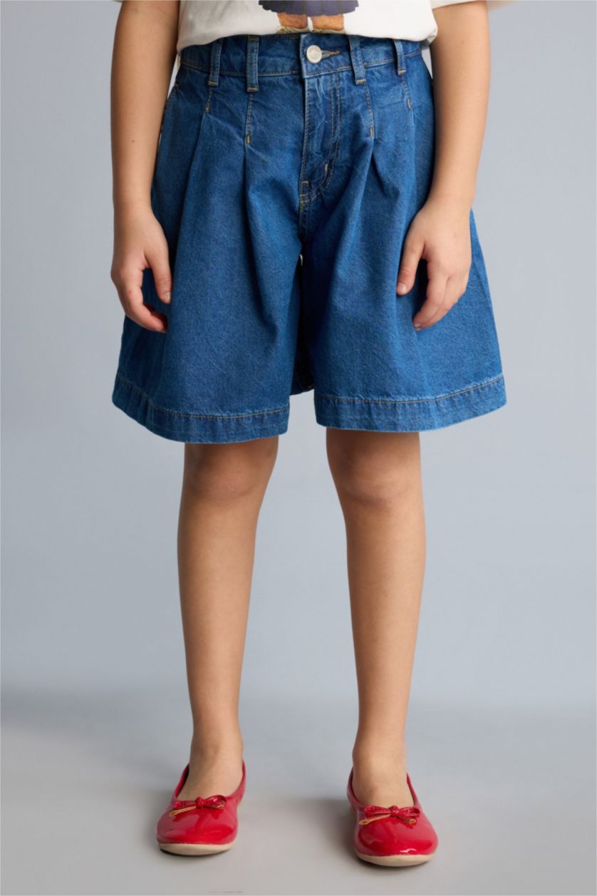 Kız Çocuk - Genç Kız Koyu Mavi Jean Şort