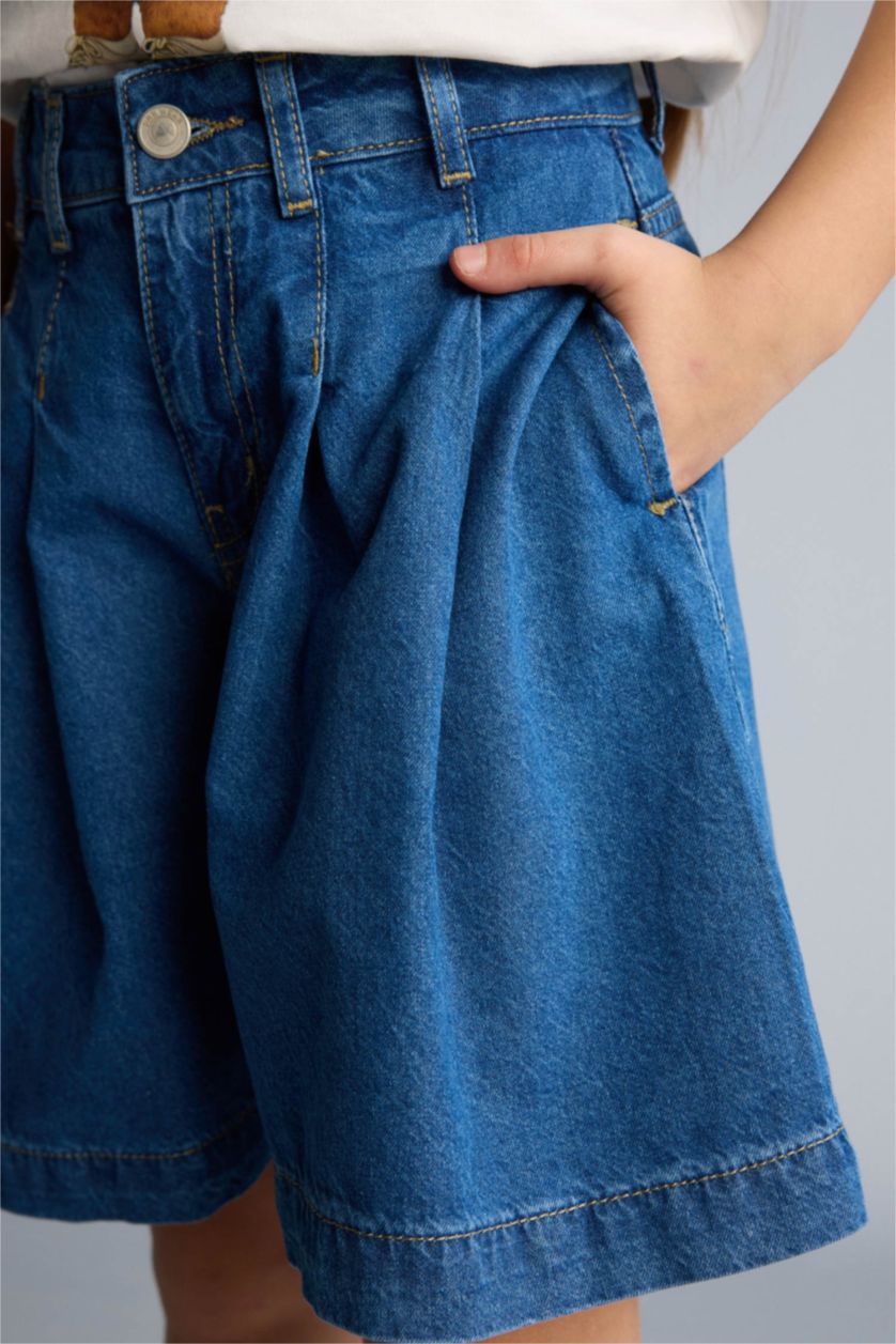 Kız Çocuk - Genç Kız Koyu Mavi Jean Şort