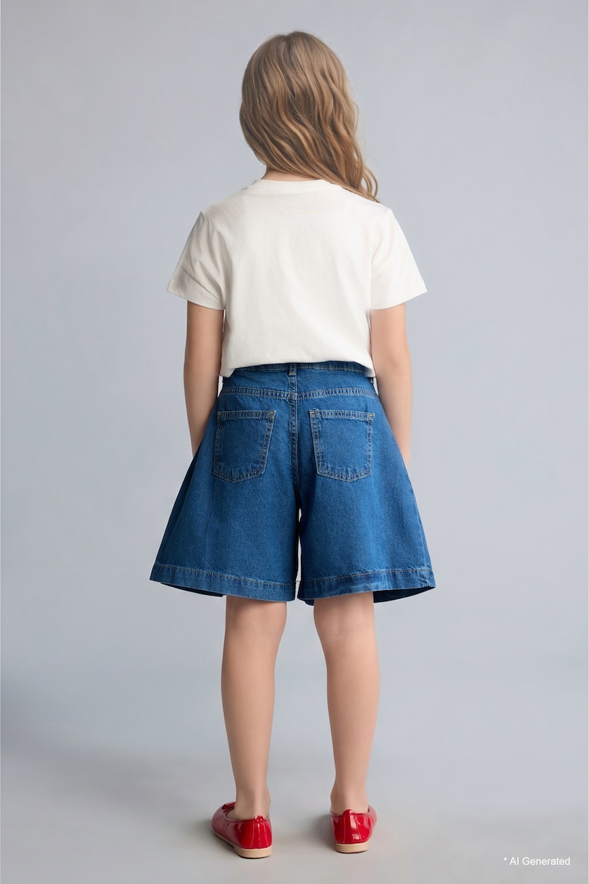 GIRLS & TEENS Dark Blue Girl 100% Cotton Shorts