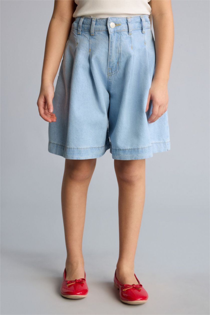 Kız Çocuk - Genç Kız Açık Mavi Jean Şort 