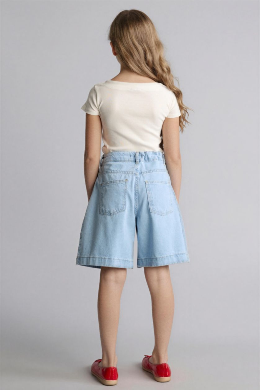 Kız Çocuk - Genç Kız Açık Mavi Jean Şort 