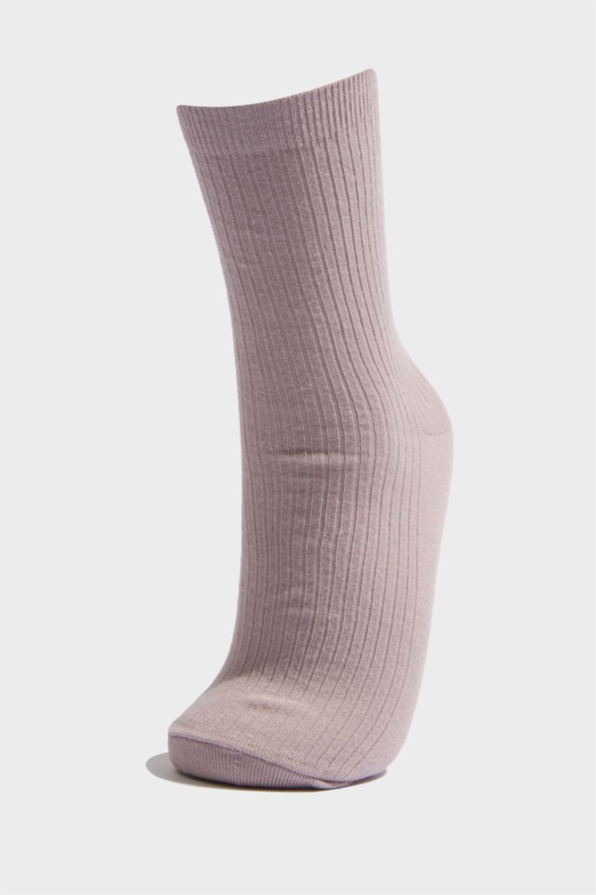 Kadın Vison Orta Kadın Simli 3'lü Pamuklu Uzun Çorap