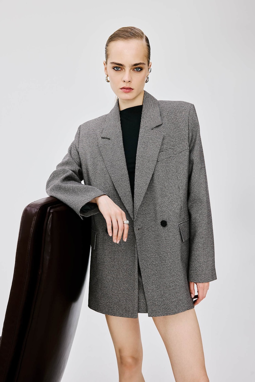 Женщины Коричневый Блейзер Oversize