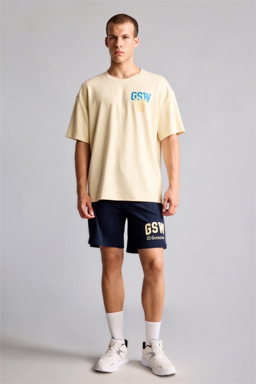 HOMME Jaune Clair T-shirt jaune clair NBA Golden State Warriors Coupe décontractée