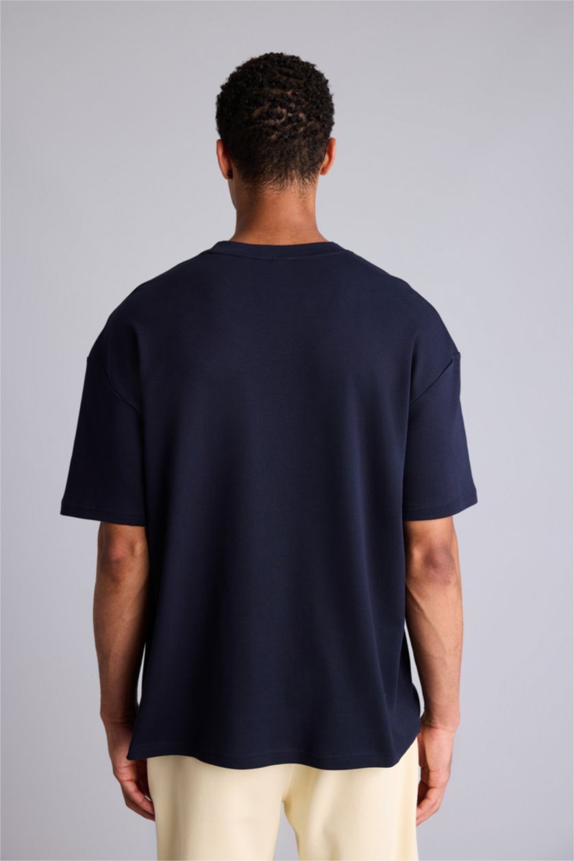 Erkek Lacivert NBA Oversize Kısa kollu Tişört