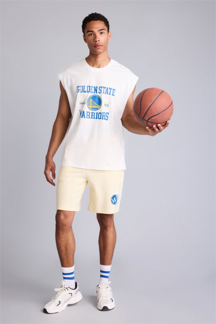 Erkek Ekru NBA Oversize Atlet