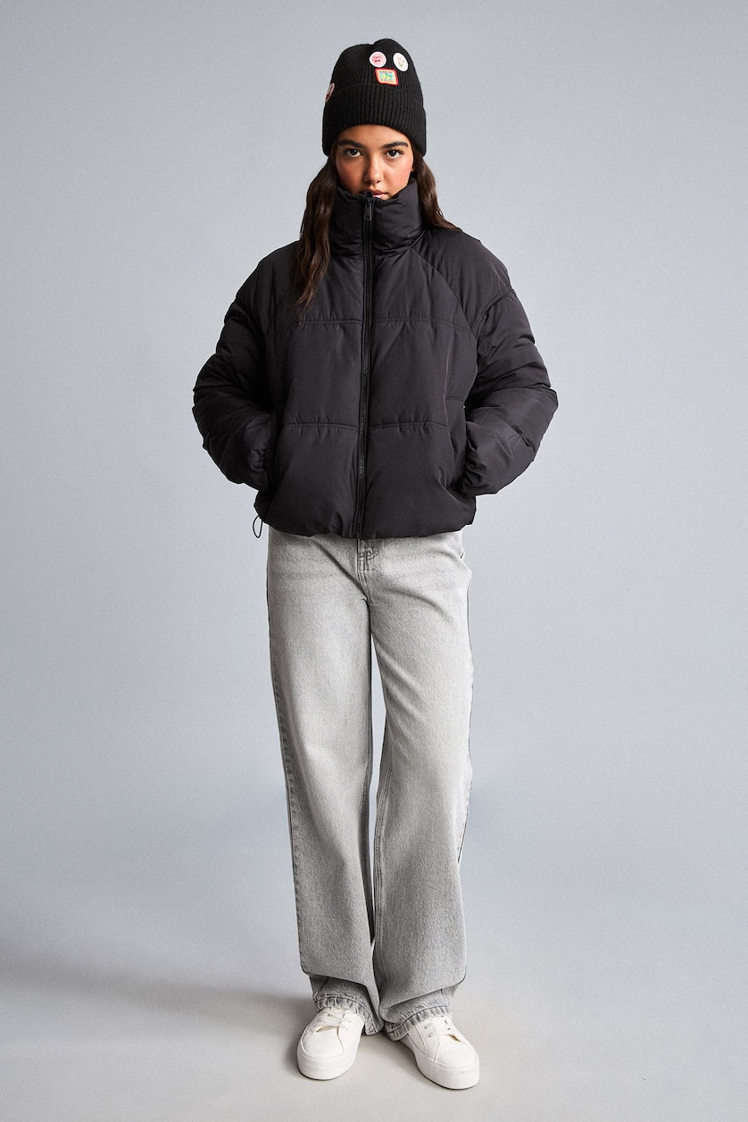 Әйелдерге қара Regular Fit куртка