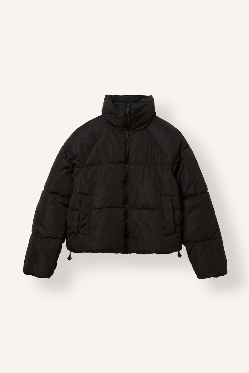 FEMME Noir Veste matelassée à col montant Coupe régulière