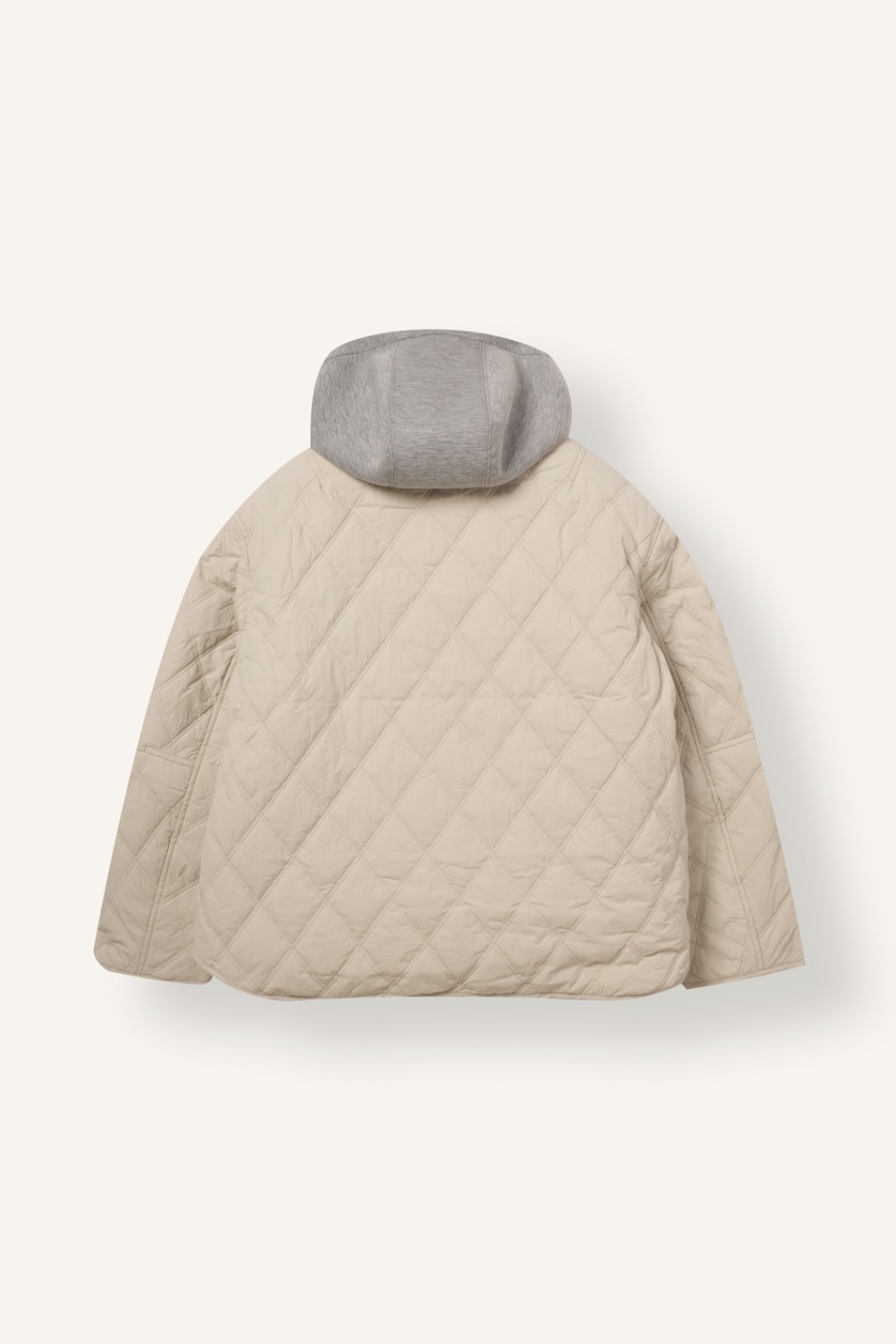 FEMME Écru Veste matelassée déperlante à capuche Coupe régulière