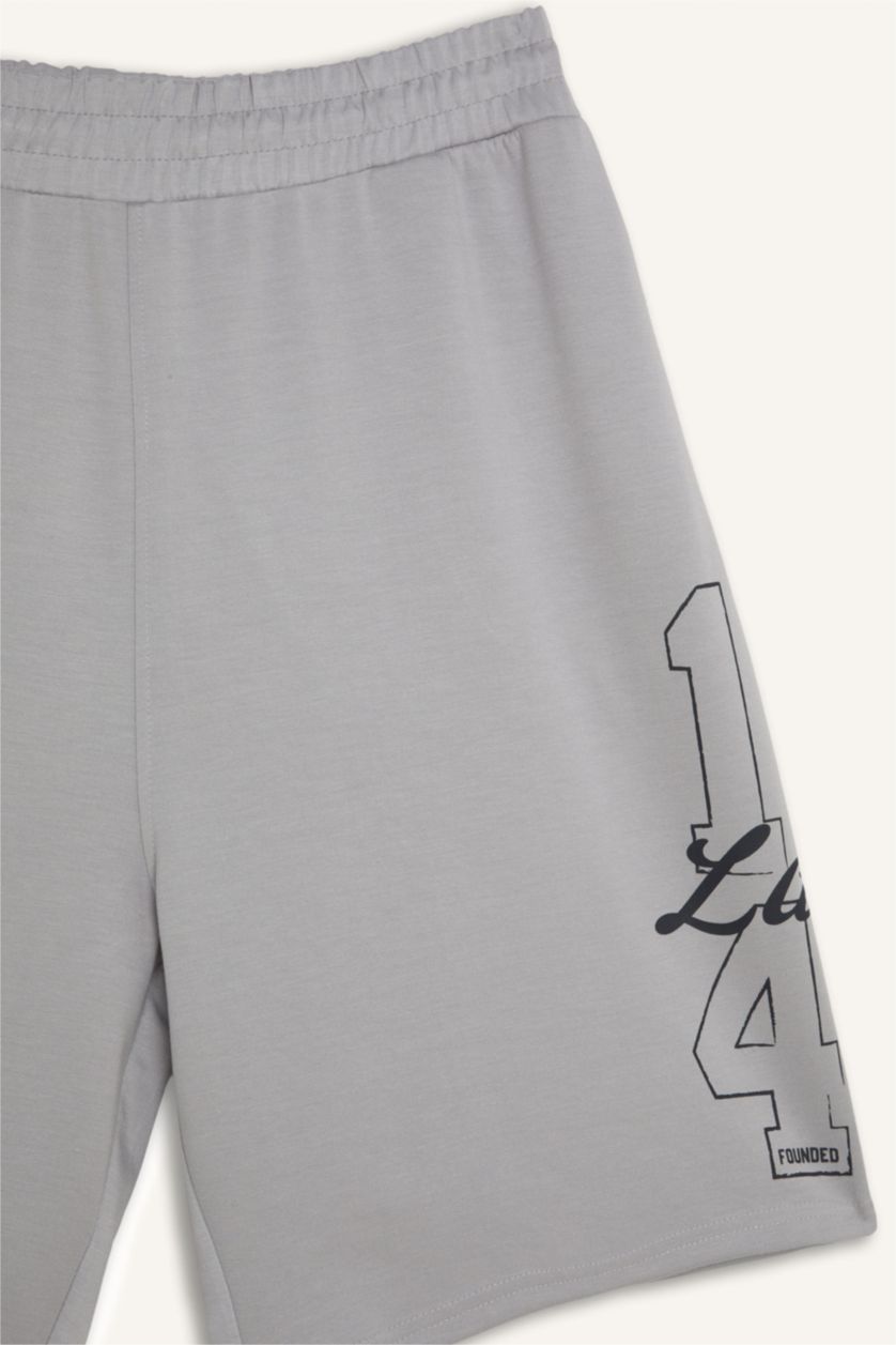 Erkek Açık Gri NBA Los Angeles Lakers Baggy Fıt Şort
