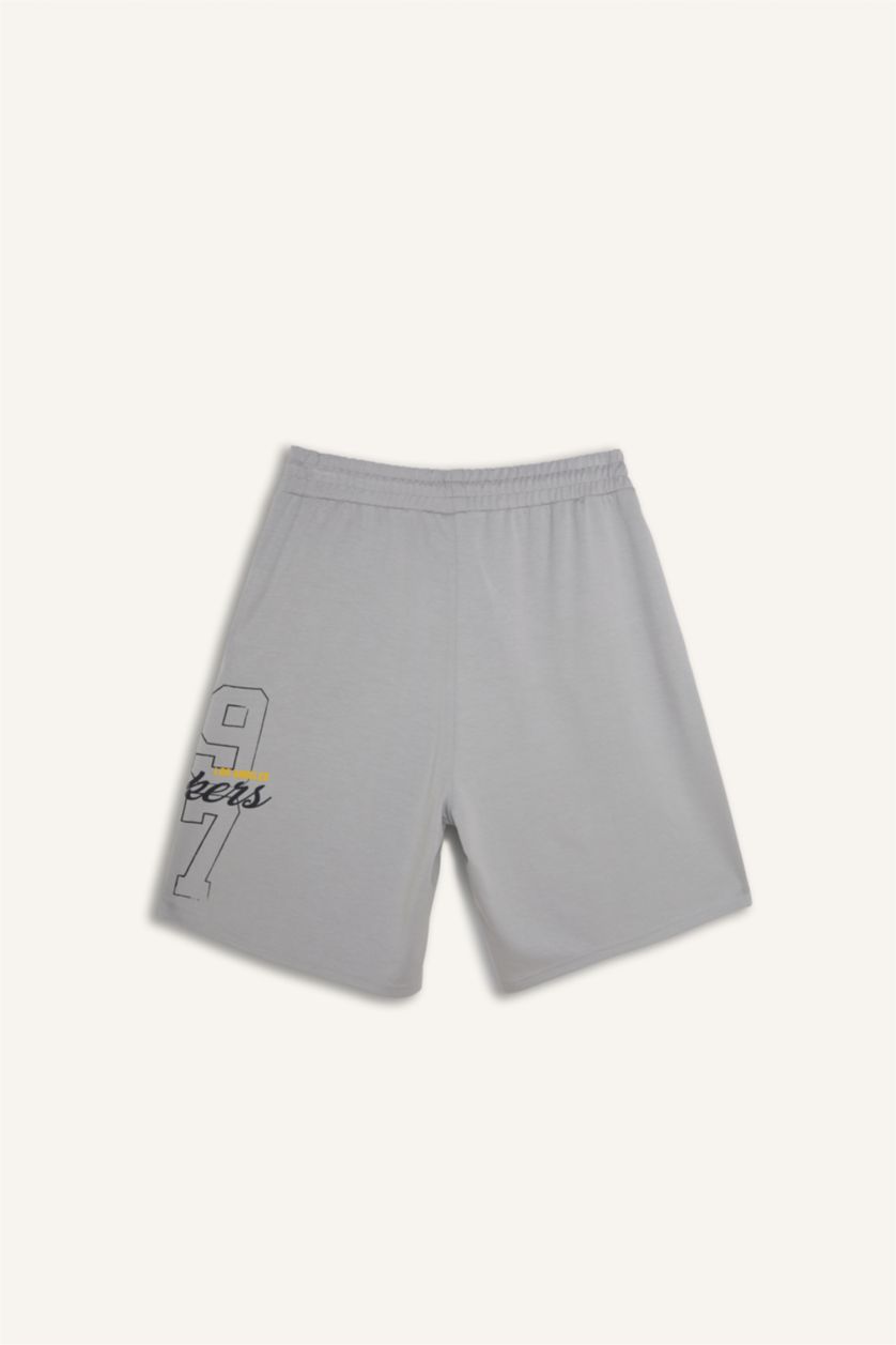 Erkek Açık Gri NBA Los Angeles Lakers Baggy Fıt Şort