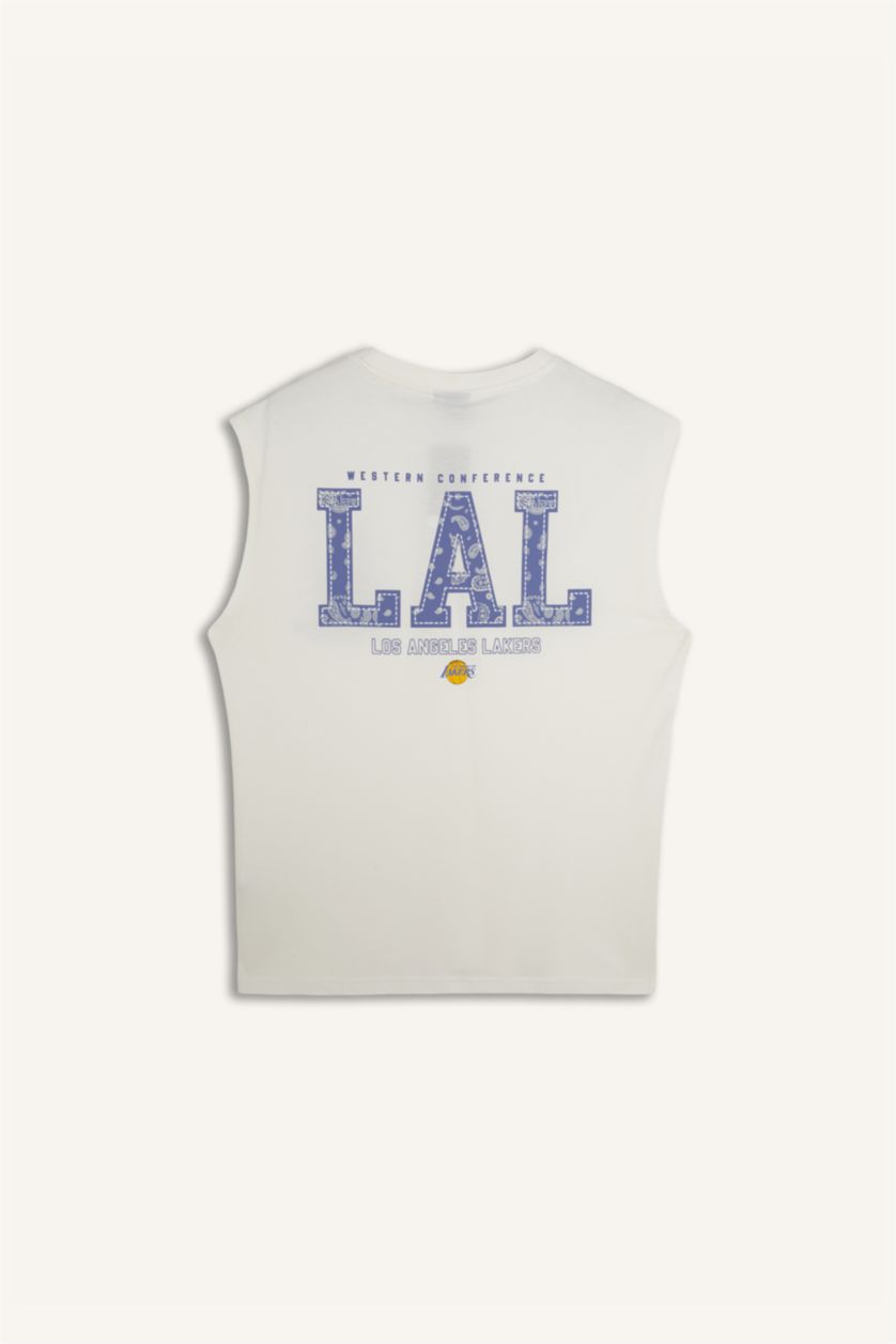 Erkek Ekru NBA Los Angeles Lakers Boxy Fıt Atlet