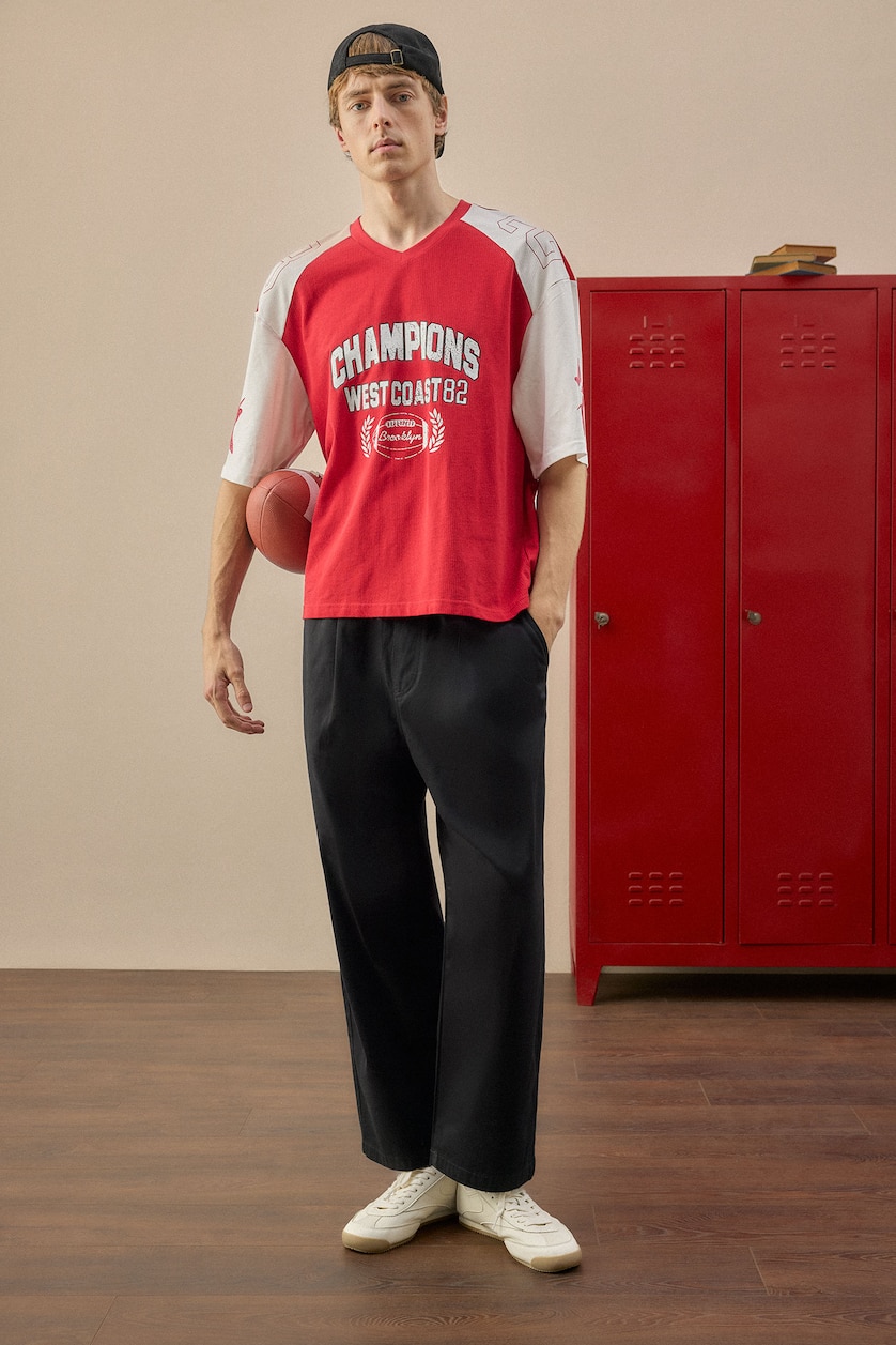 Man Black Baggy Fit Trousers