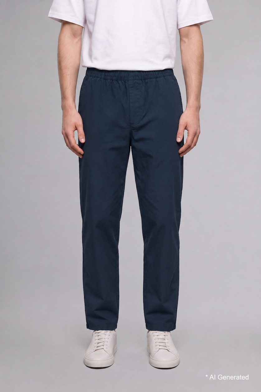 Erkek Lacivert Baggy Fit Pantolon