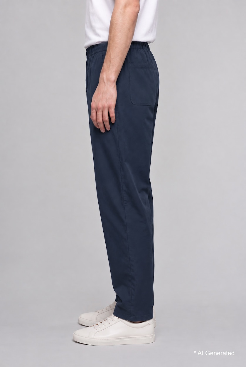 Erkek Lacivert Baggy Fit Pantolon