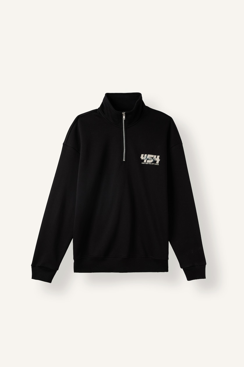 Мужчины Черный Свитшот Boxy Fit