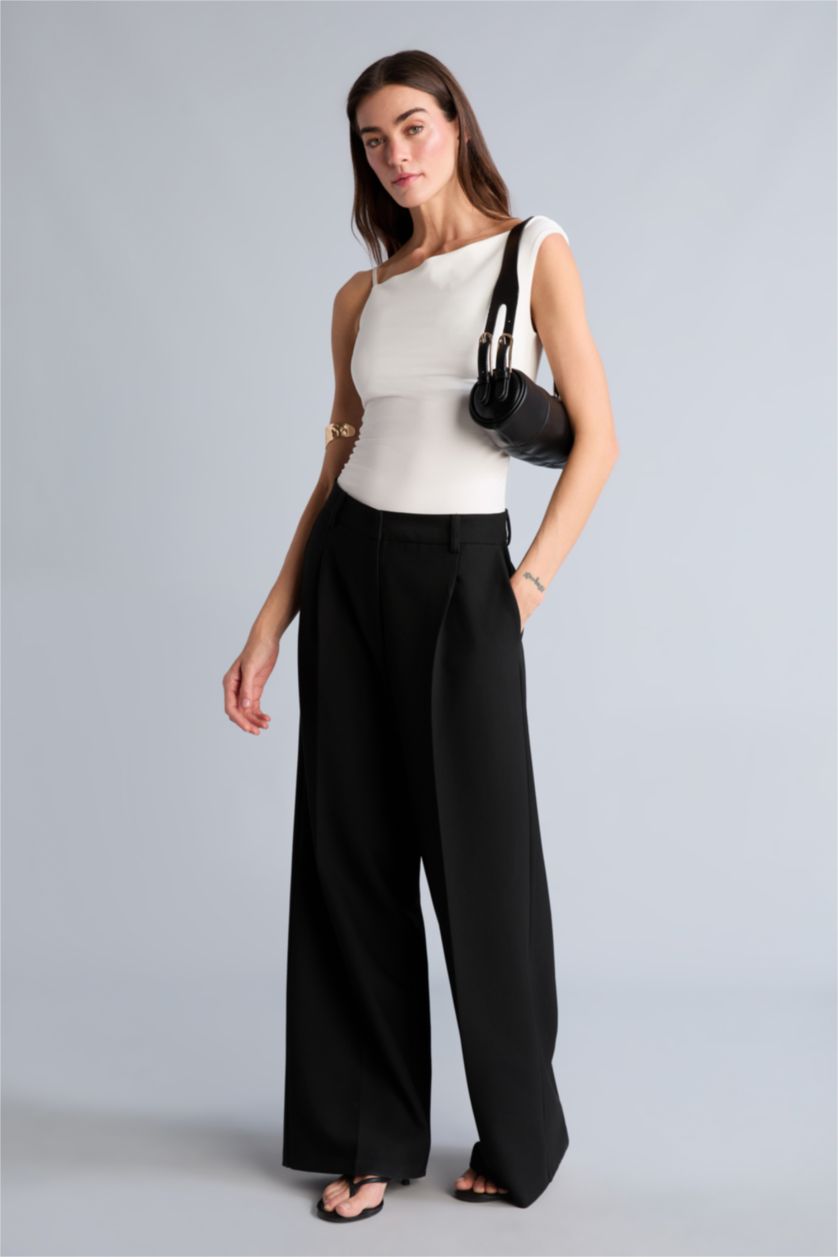 Kadın Ekru Tek Omuzlu Bürümcük Atlet