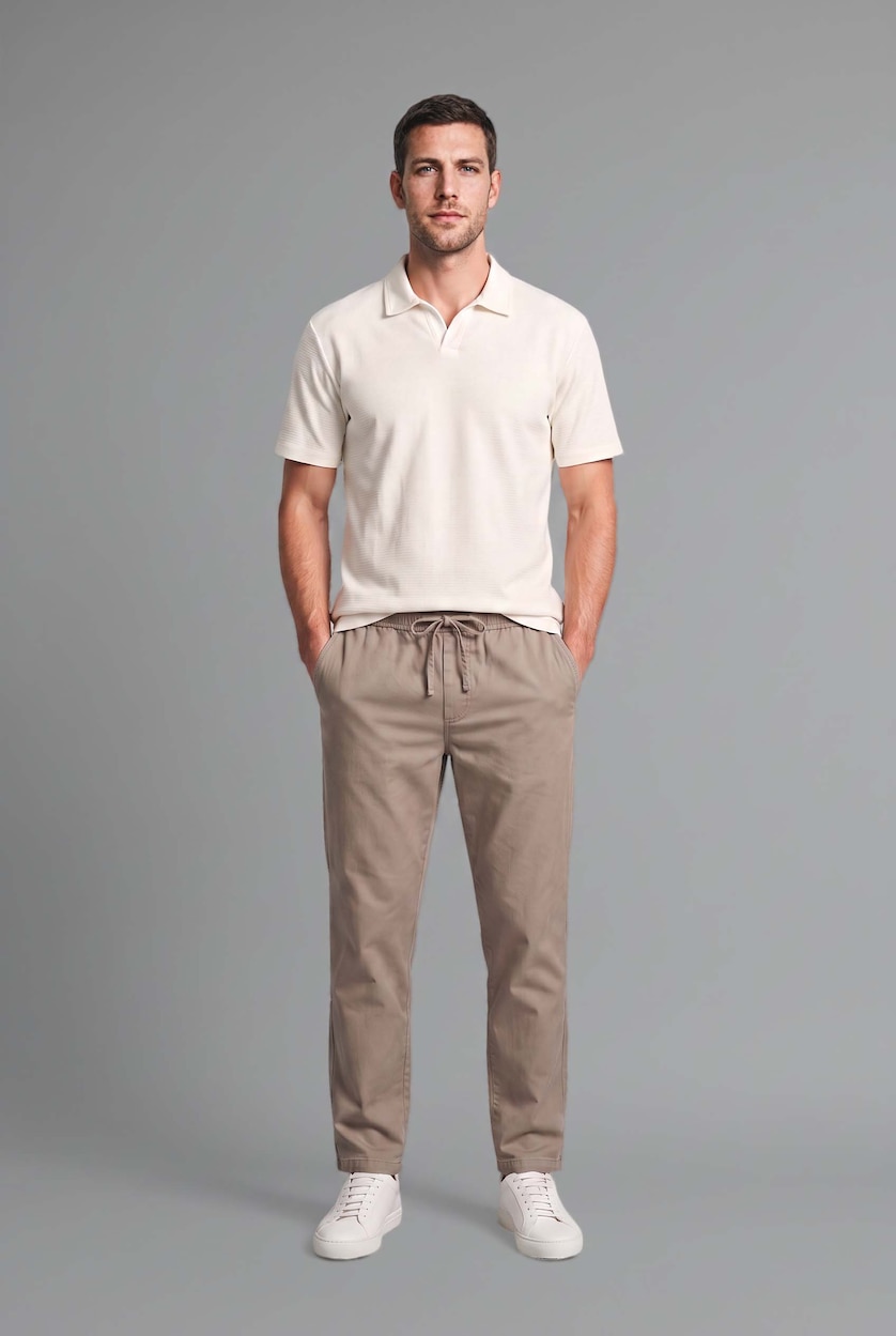 MAN Beige Relax Fit Trousers
