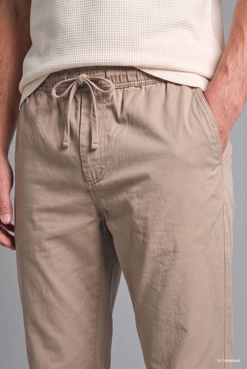 رجال بيج Relax Fit Trousers