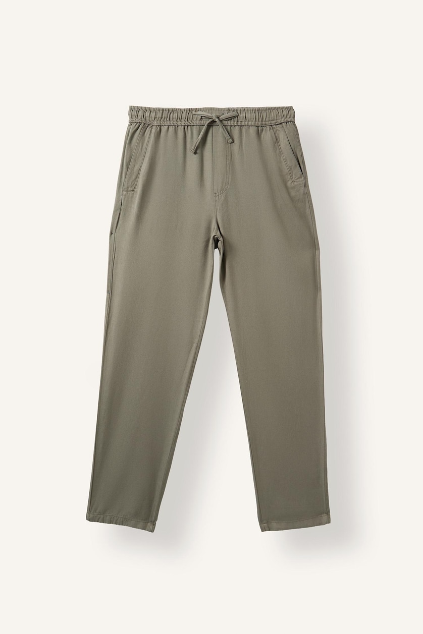 MAN Light Khaki Relaxed Fit Ultra Soft Elastic Waist Trousers