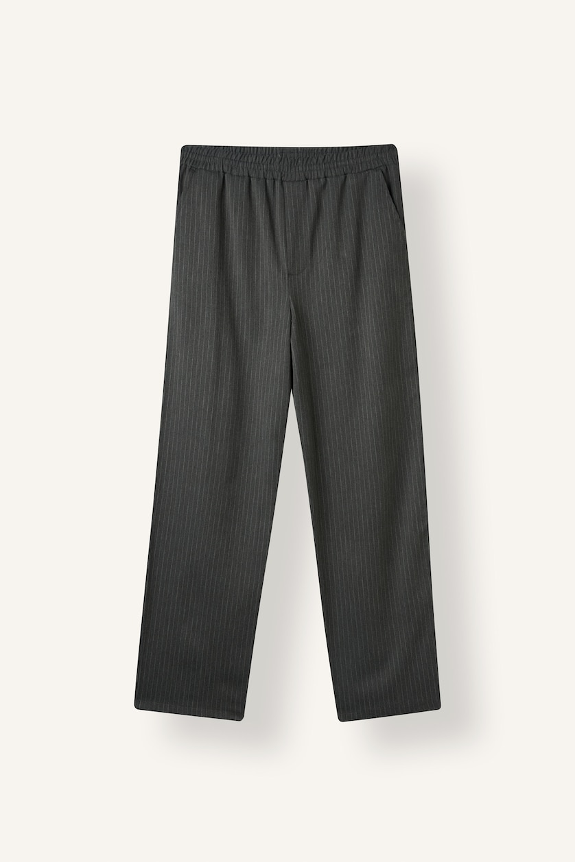 Erkek Antrasit Çizgili Baggy Fit Pantolon