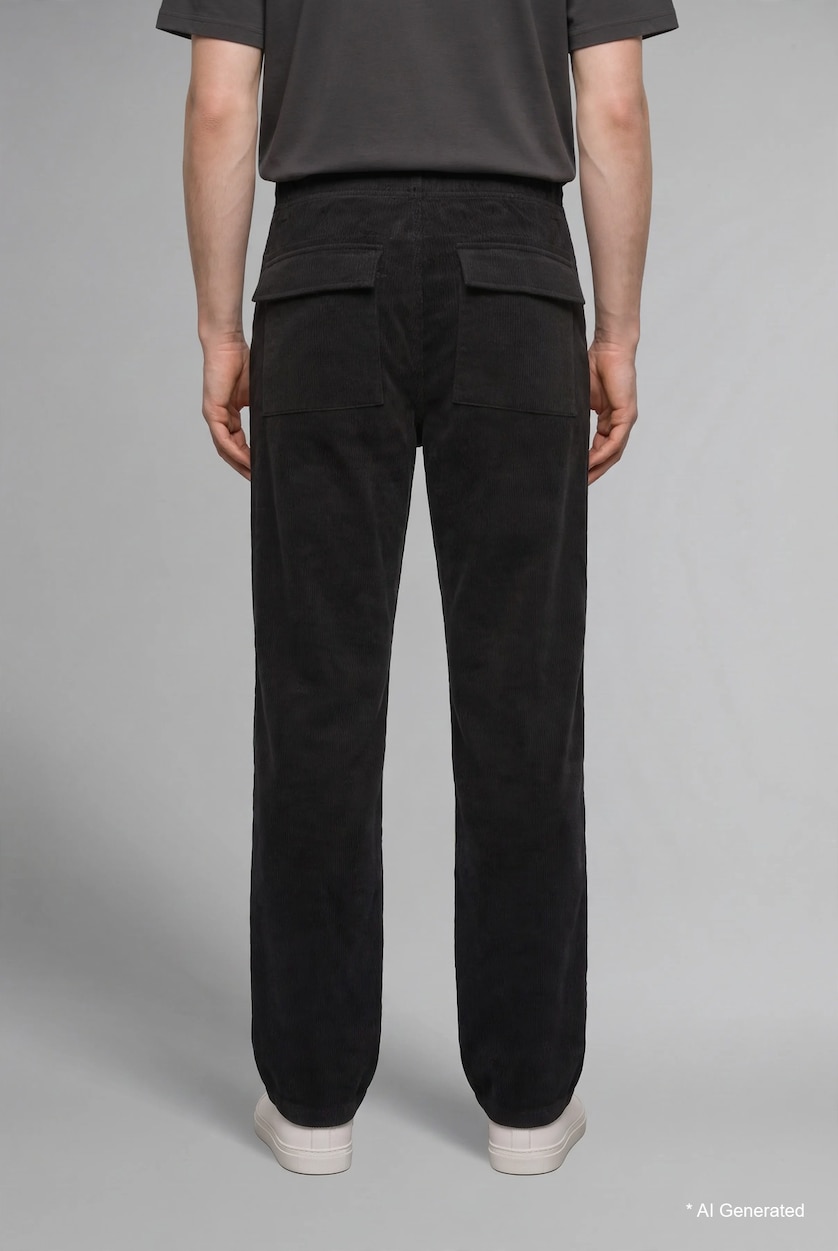 MAN Anthracite Baggy Fit Mid Waist Wide Leg Trousers
