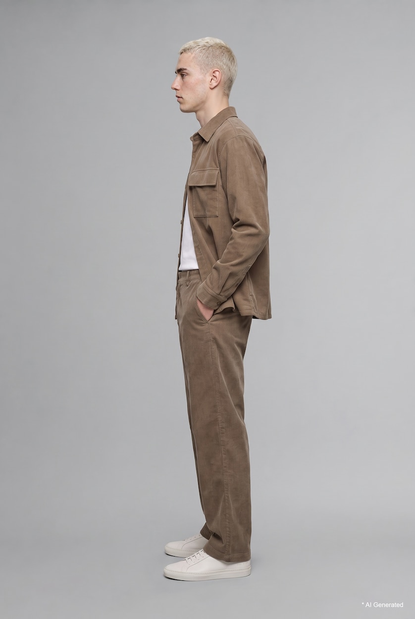 MAN Light Grey Baggy Fit Mid Waist Wide Leg Trousers