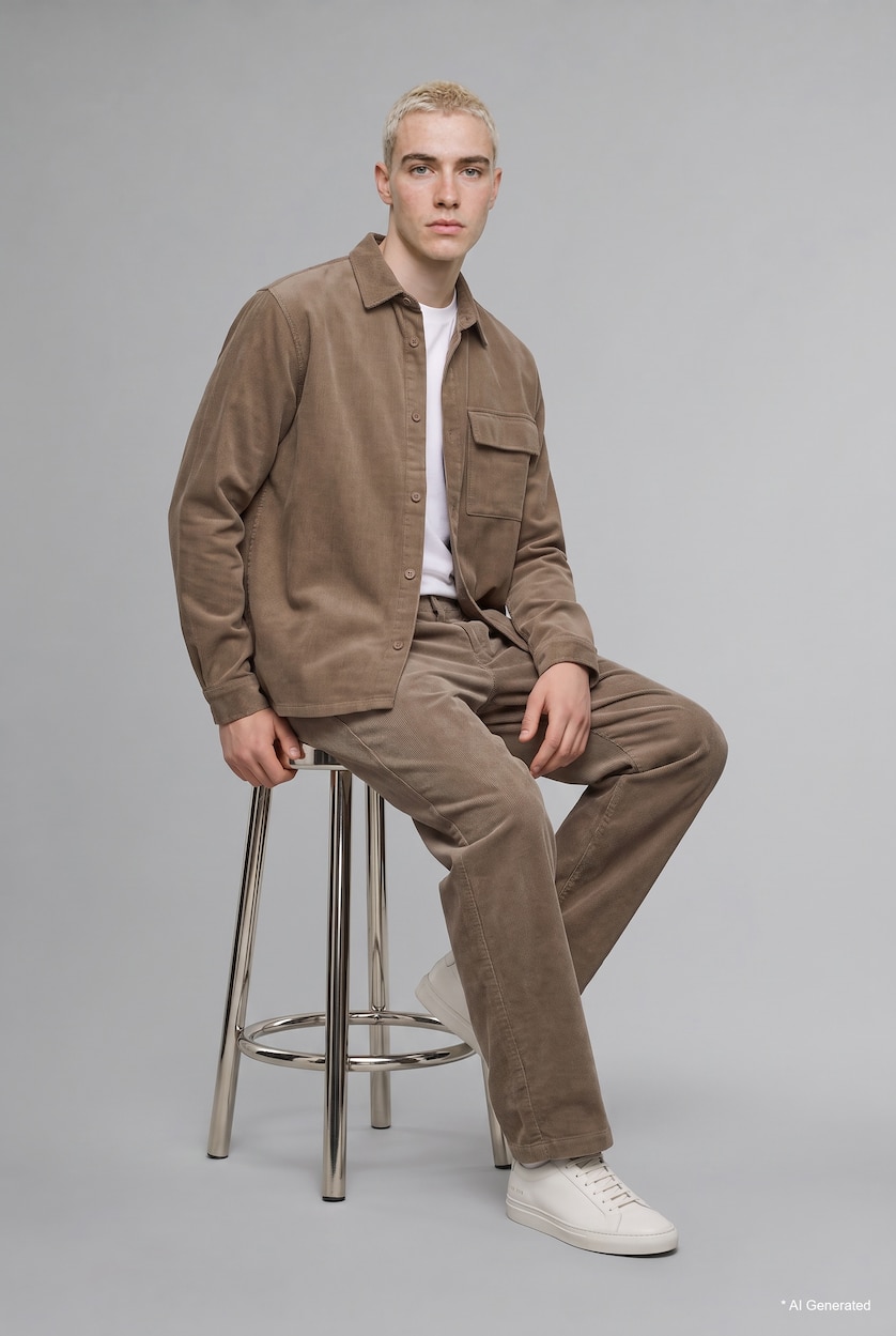 MAN Light Grey Baggy Fit Mid Waist Wide Leg Trousers
