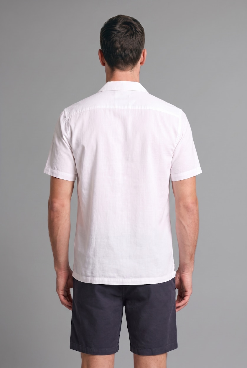 MAN Ecru Regular Fit Cotton Short Sleeve Shirt