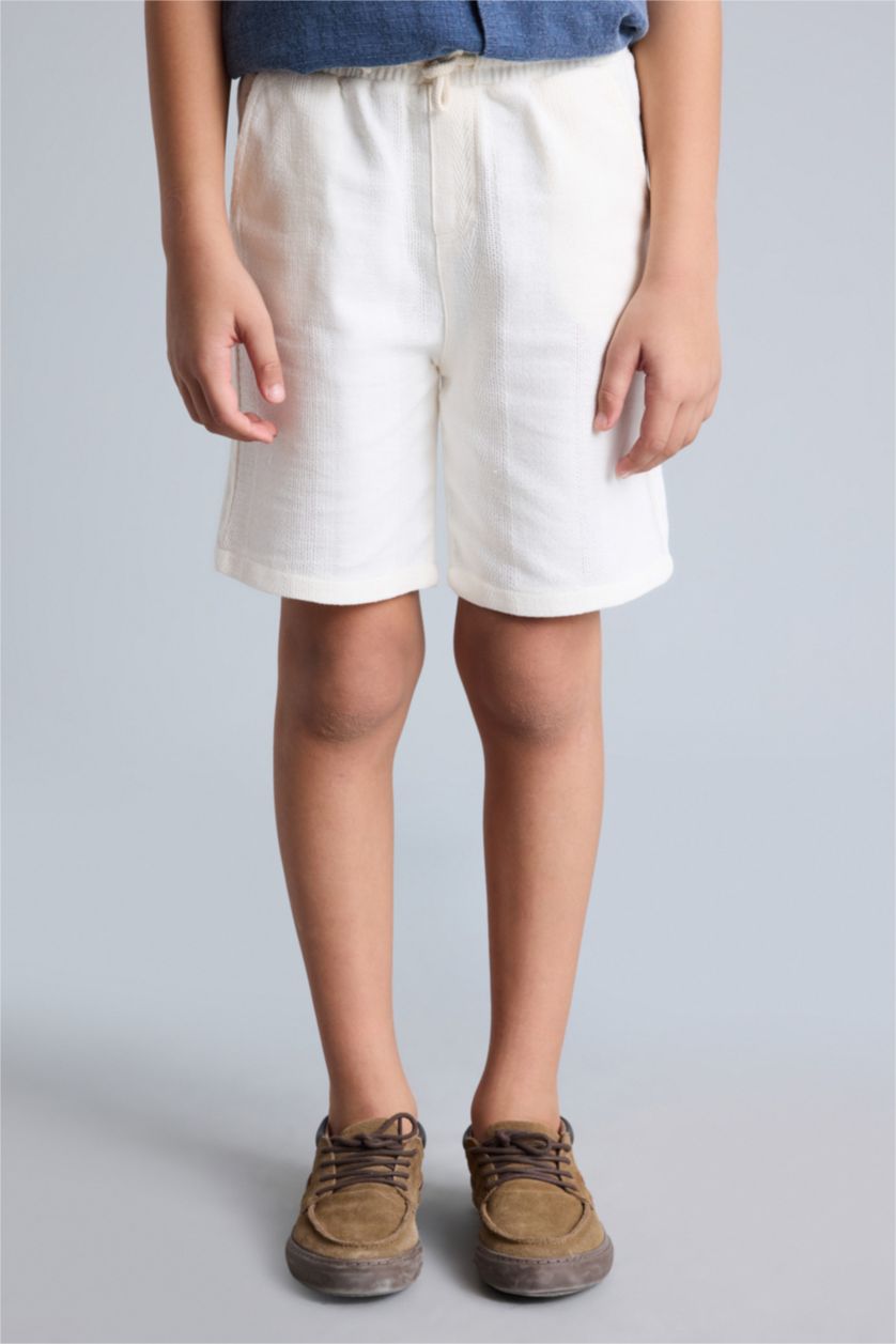 Erkek Çocuk - Genç Erkek Ekru Şort Erkek Çocuk