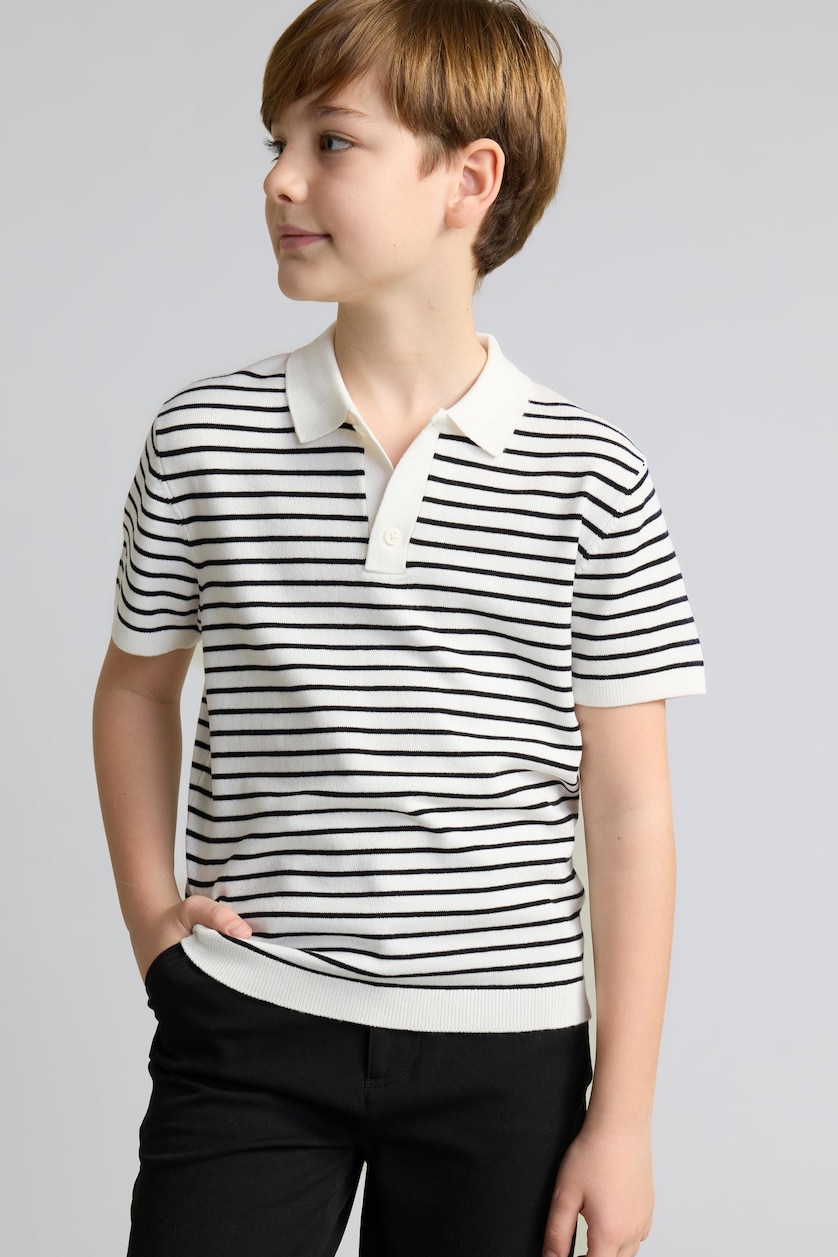 Young Boys - Teen Boys Black Boy Regular Fit Knit Polo Neck Sweater