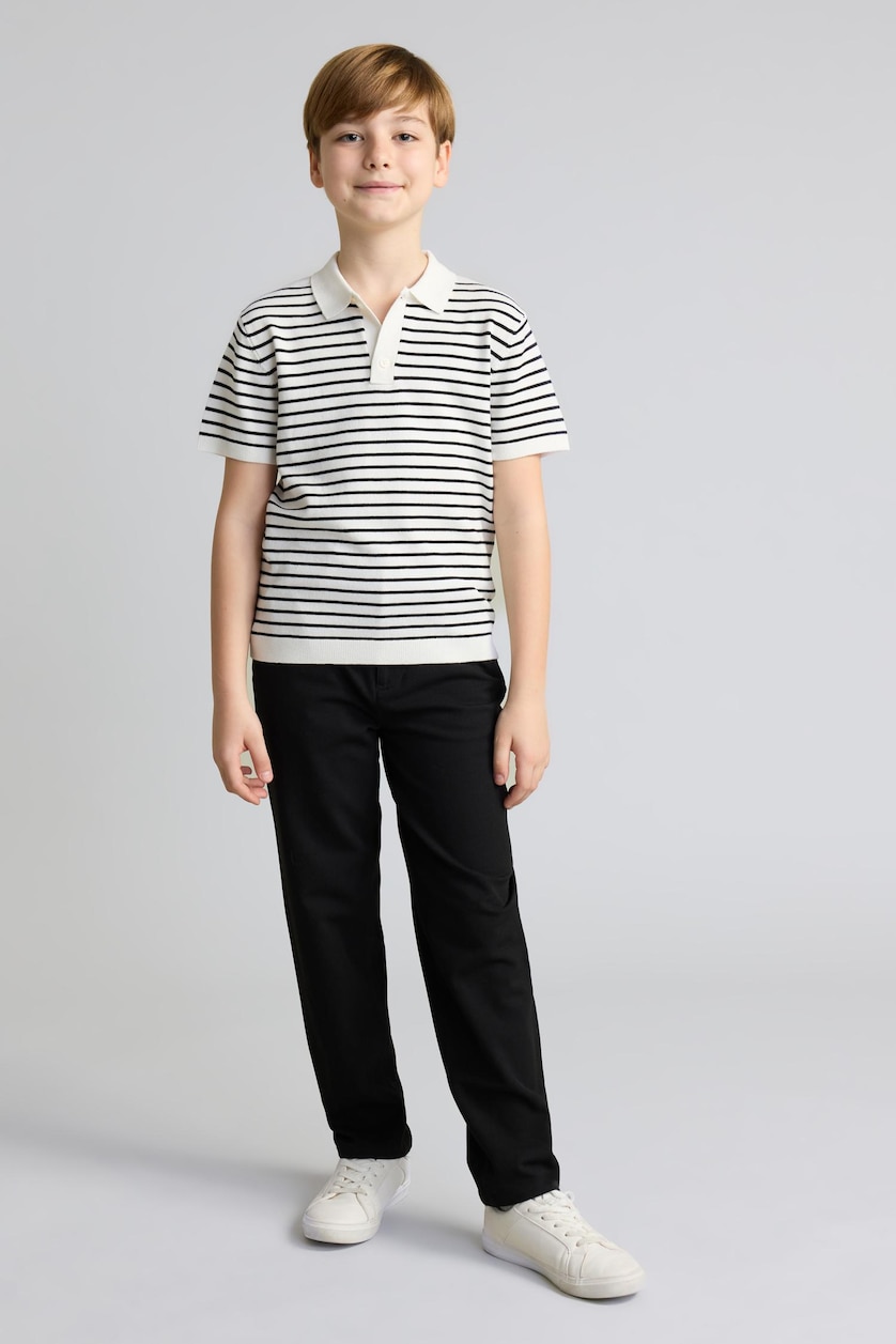 Young Boys - Teen Boys Black Boy Regular Fit Knit Polo Neck Sweater