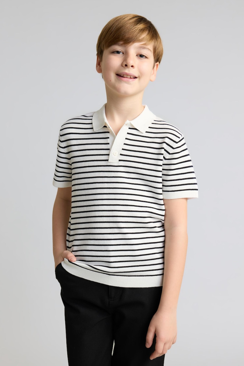Young Boys - Teen Boys Black Boy Regular Fit Knit Polo Neck Sweater
