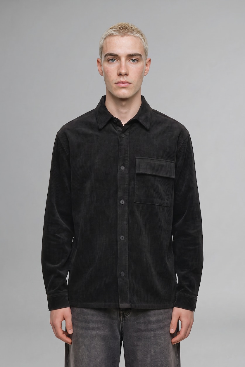 MAN Anthracite Boxy Fit Cotton Long Sleeve Shirt