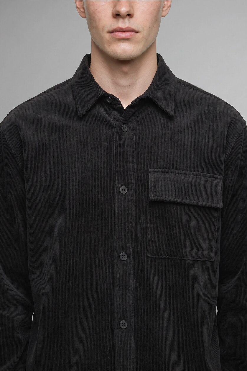 MAN Anthracite Boxy Fit Cotton Long Sleeve Shirt