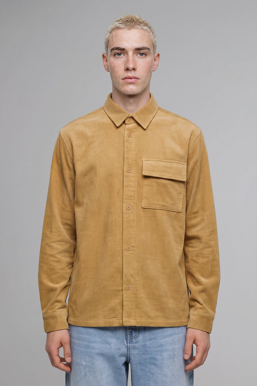 Men Vison Boxy Fit Cotton Long Sleeve Shirt