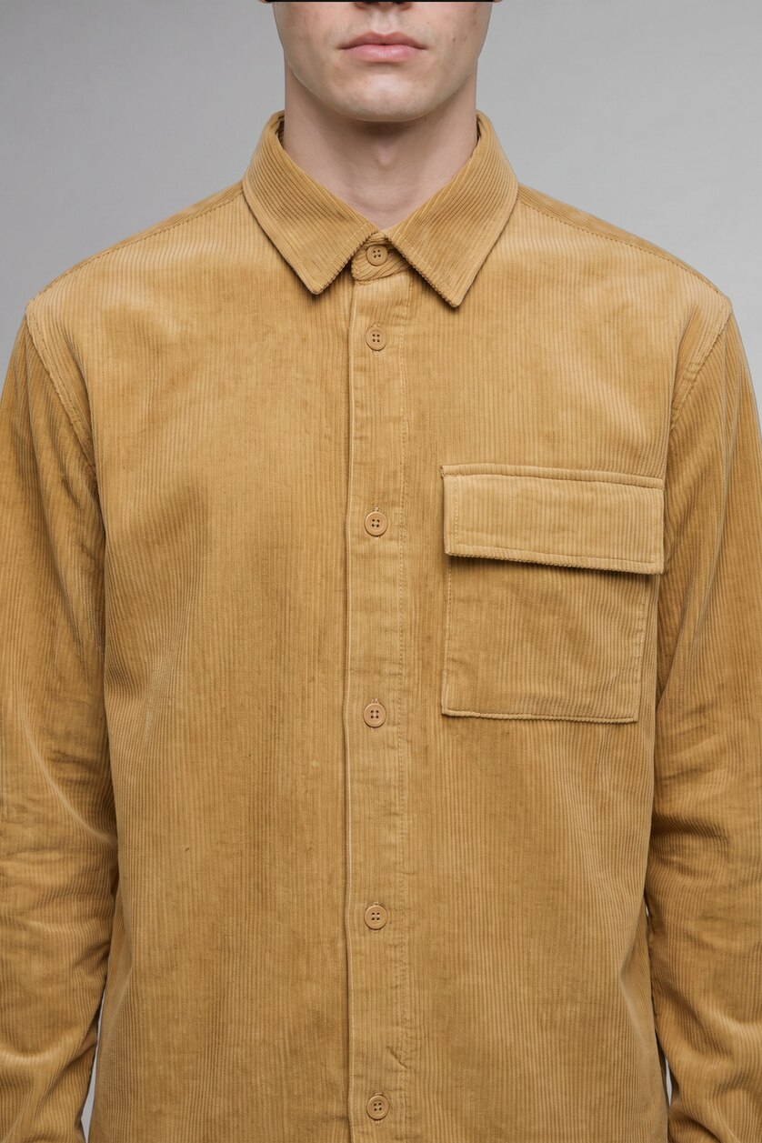 Men Vison Boxy Fit Cotton Long Sleeve Shirt