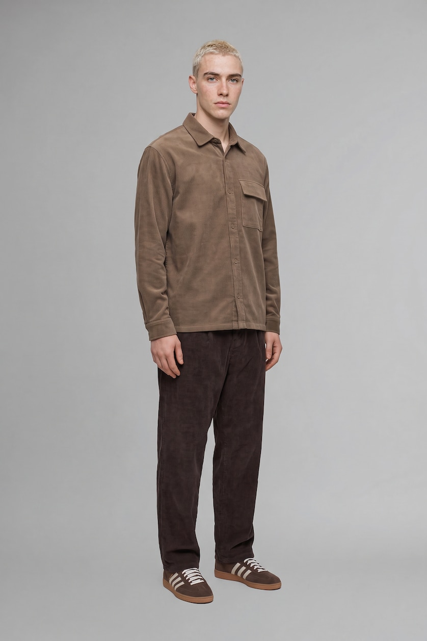 MAN Light Grey Boxy Fit Cotton Long Sleeve Shirt