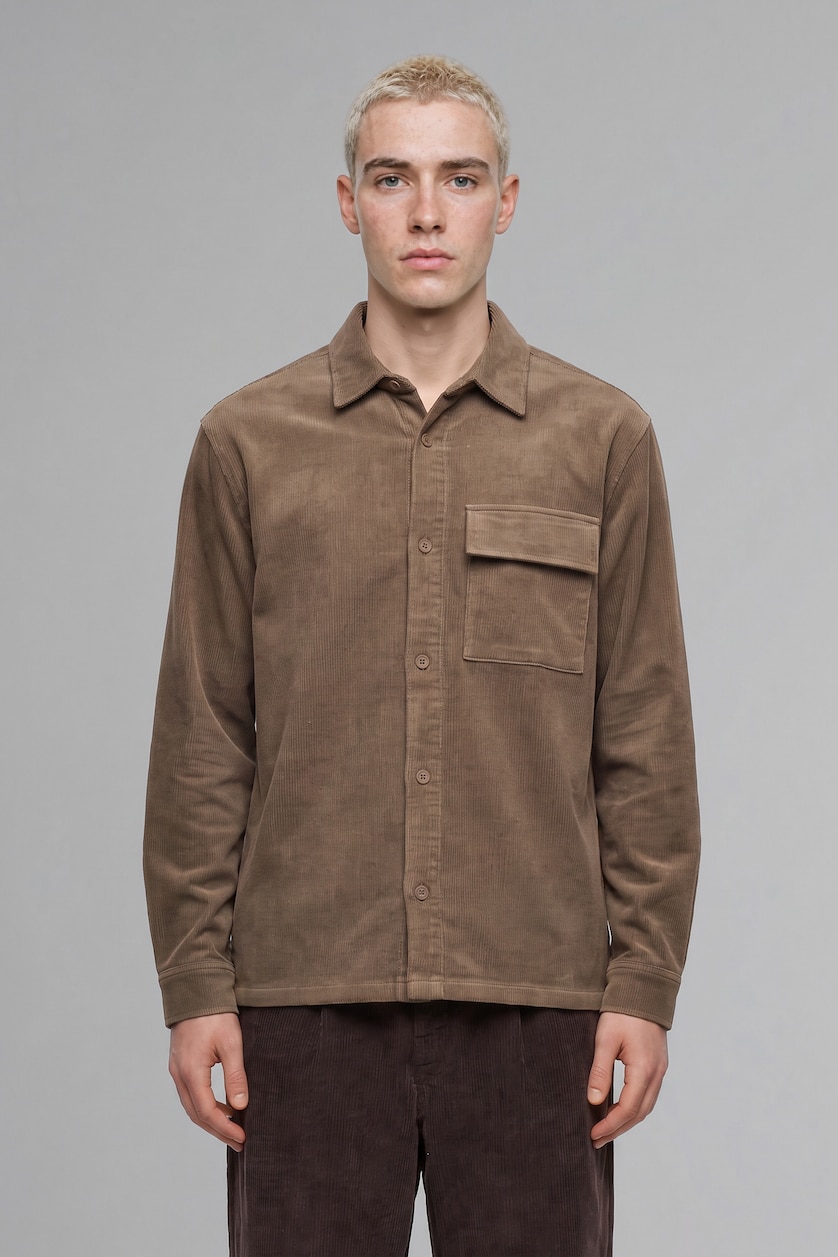 MAN Light Grey Boxy Fit Cotton Long Sleeve Shirt