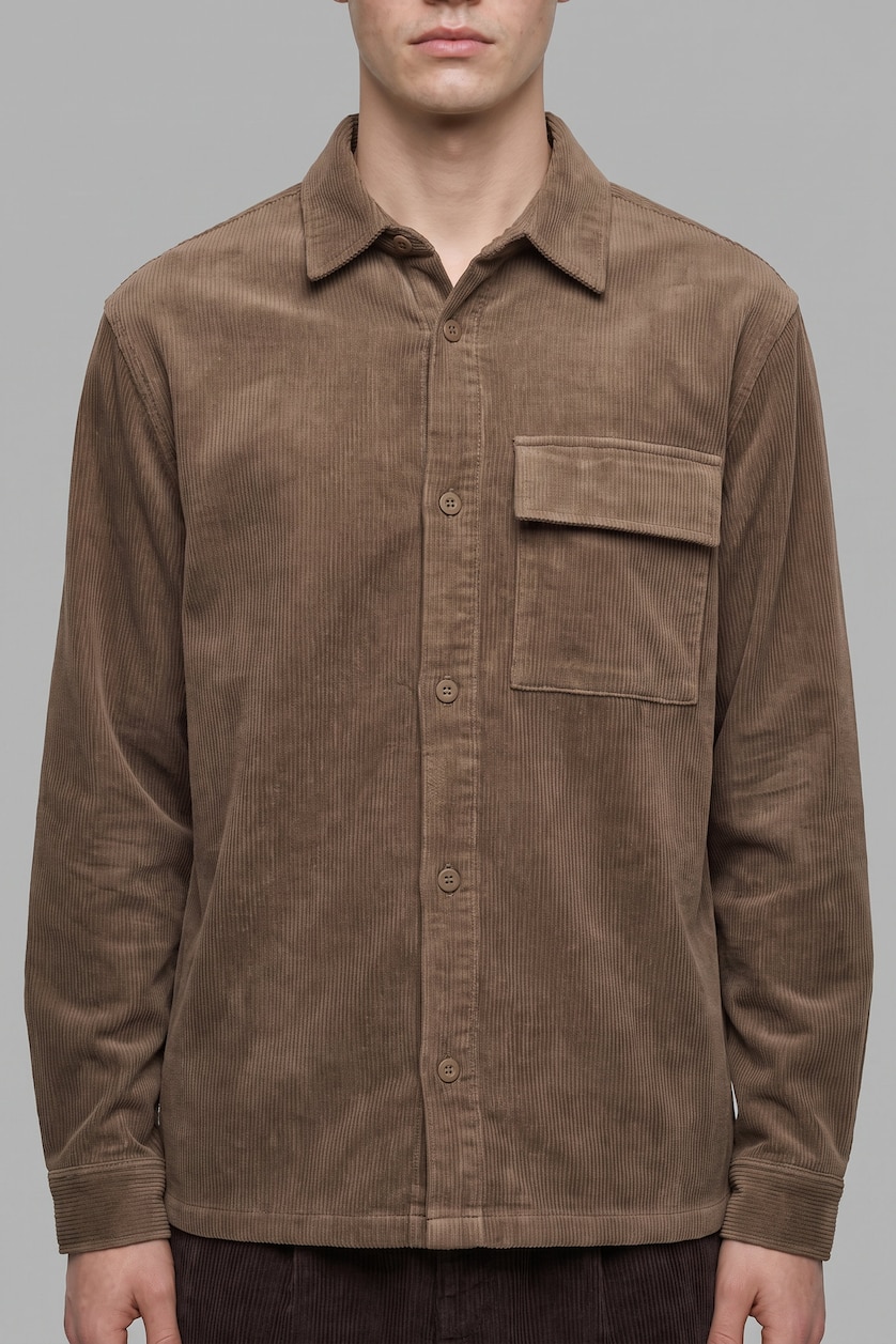 MAN Light Grey Boxy Fit Cotton Long Sleeve Shirt