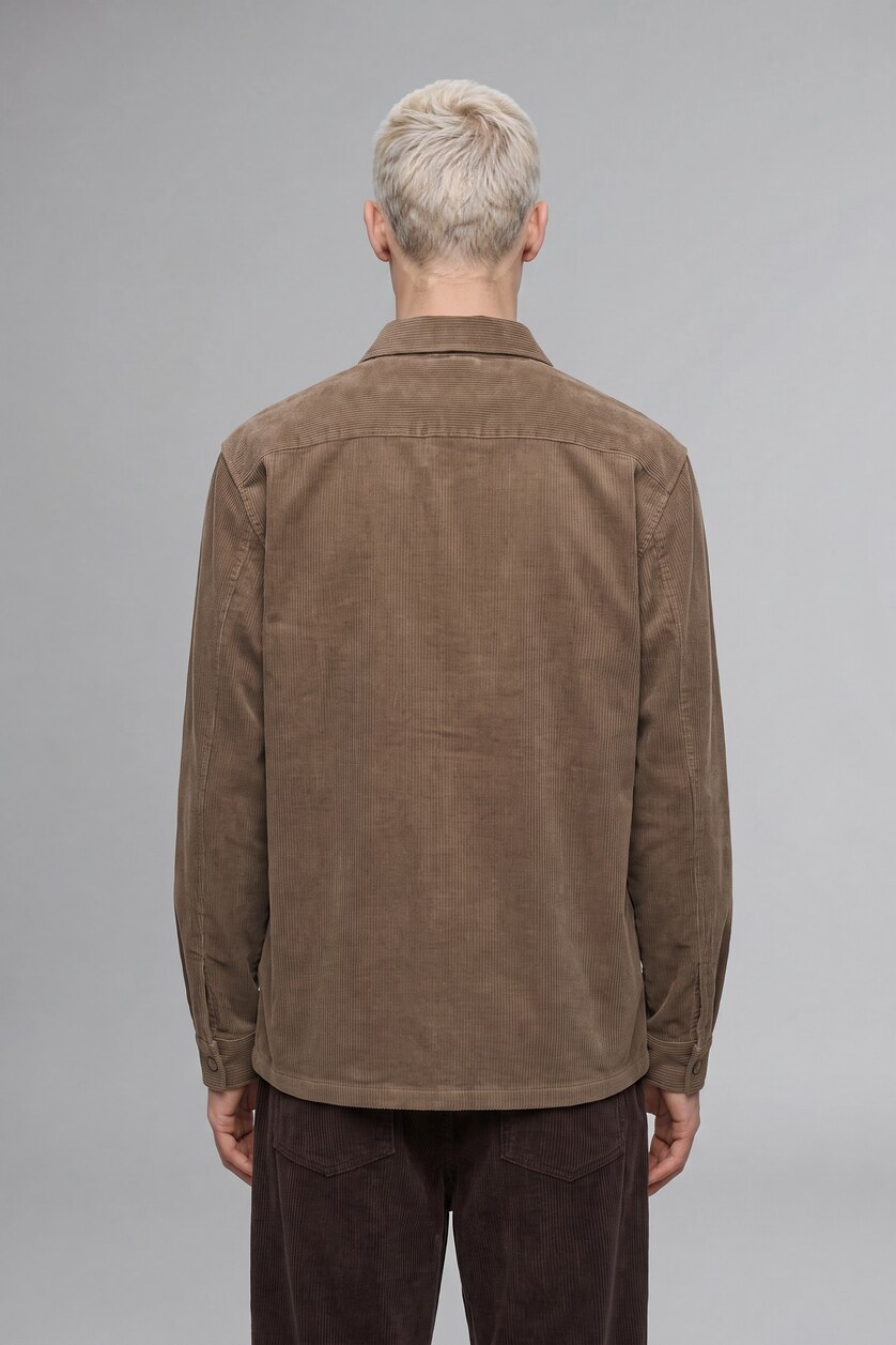 MAN Light Grey Boxy Fit Cotton Long Sleeve Shirt