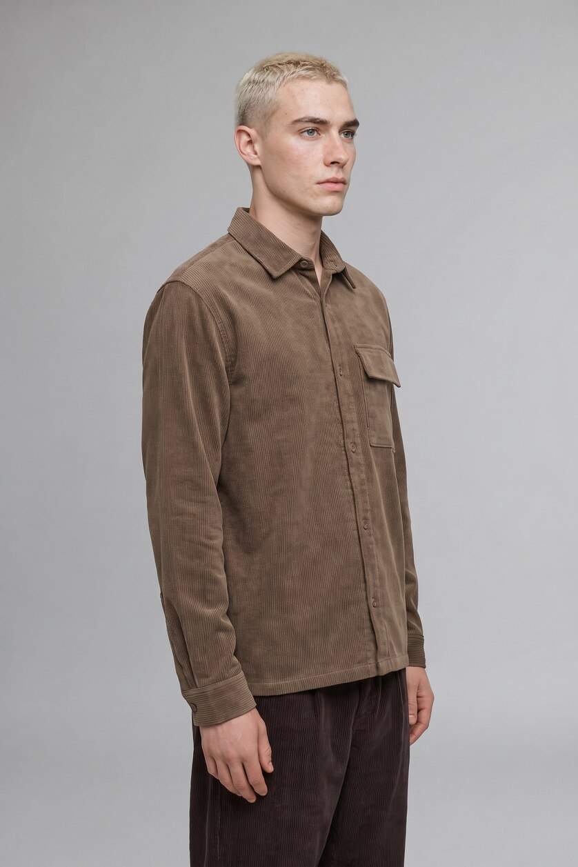 MAN Light Grey Boxy Fit Cotton Long Sleeve Shirt