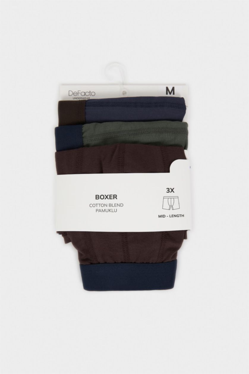 Erkek Haki Regular Fıt 3'lü Boxer
