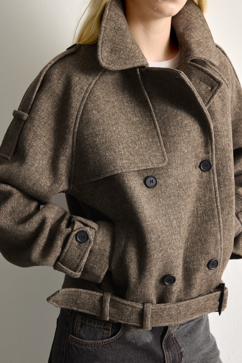 Women Brown Double Button Cachet