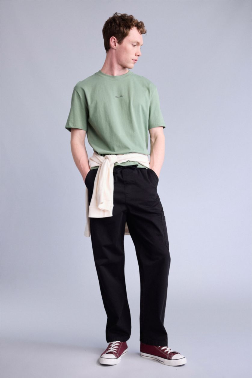 Erkek Siyah Baggy Fıt Pantolon