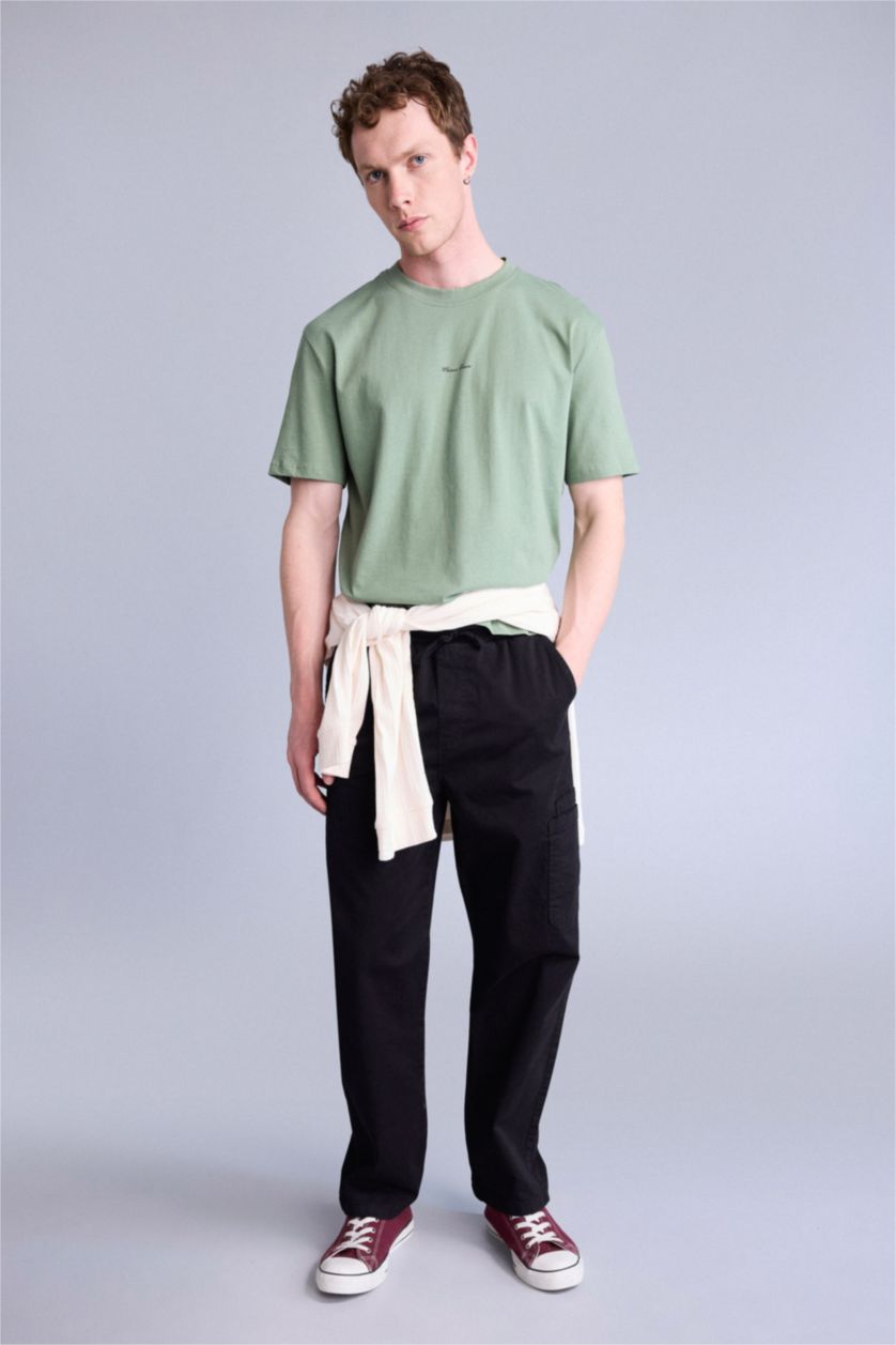 Erkek Siyah Baggy Fıt Pantolon