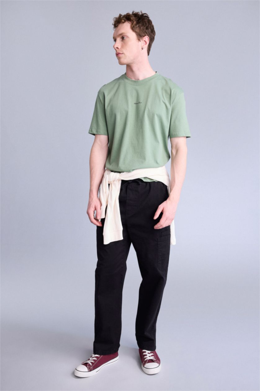 Erkek Siyah Baggy Fıt Pantolon