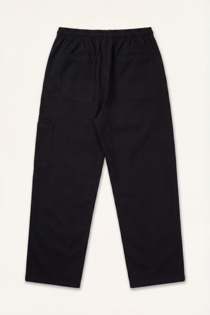 Man Black Baggy Fit Trousers